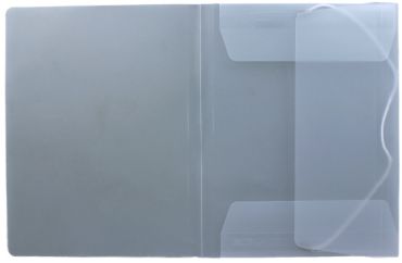 Nachhaltiger Eckspanner A4 aus Post-Consumer-Recycling PP - Farbe: transparent natur